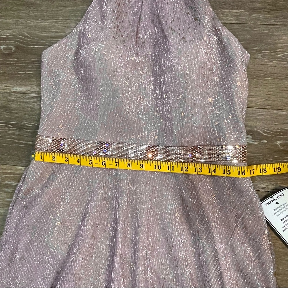 BETSY and Adam Metallic Pink and Gold Formal Prom Gown Dress *has pockets* - Picture 16 of 16